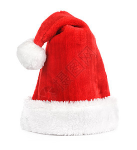 白色背景的圣诞红帽子 白色的 庆典 传统 圣诞老人图片
