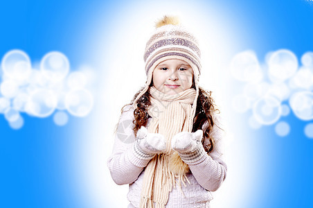 冬季女孩抽象白色和蓝色背景摘要 羽毛 雪 睫毛图片