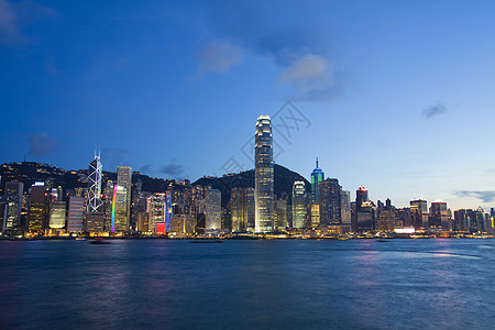 香港港夜间晚上图片