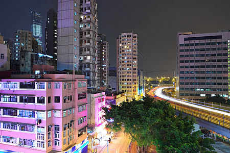 香港夜间楼群拥挤的建筑物 假期 市中心 船图片