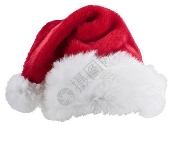 圣诞老人的红帽子被白种背景孤立图片