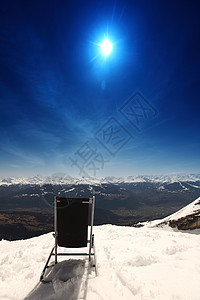 长椅 顶峰 冬天 美丽 天空 夏天 假期 宁静 雪图片