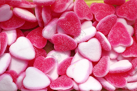 粉红白心形糖糖果图片