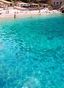 马洛卡巴利阿里奇岛的萨卡洛布拉海滩 游泳 太阳图片