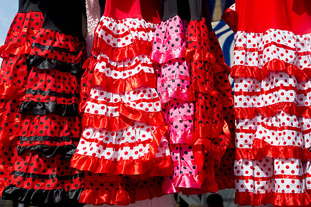 佛朗明诺舞女的红色粉红吉普西装 商品 戏服 销售图片