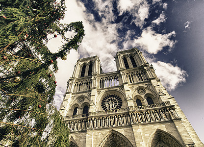 法国巴黎圣母圣母大教堂的彩色 旅游 城市 雄伟图片