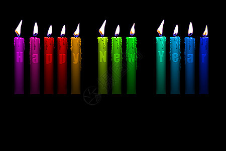 新年快乐 彩色蜡烛图片