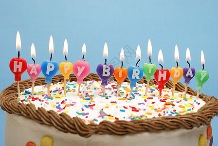 生日快乐蛋糕 可口的 磨砂 写作 火 喜庆的 糕点 派对图片