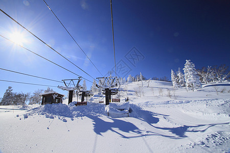 滑雪运行 东北地区 天空 雪花 日本 阳光 冰图片