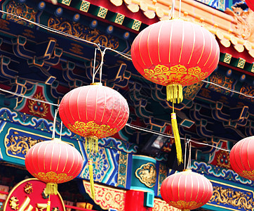 中国寺庙的红灯笼 装饰品 华丽的 节日 艺术 日本图片