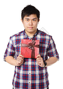 青年男子赠送礼物 生日 日本人 成功 男人 包装 金子图片