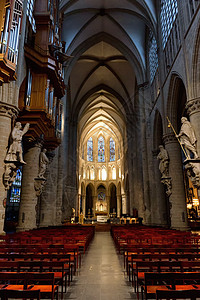 圣迈克尔和圣古杜拉大教堂内 建筑学 老的 罗马的 布鲁塞尔图片