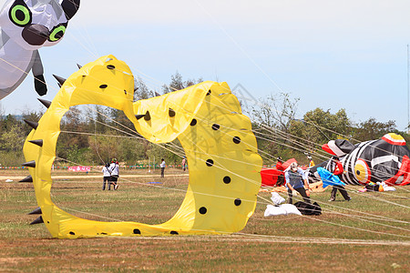 CHA-AM - 三月十日 泰国第12届实习会的多彩风筝 时间 空气图片