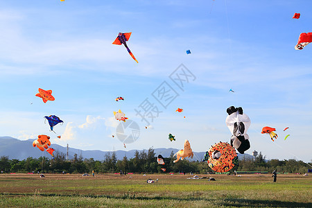 CHA-AM - 三月十日 泰国第12届实习会的多彩风筝 爱好背景图片