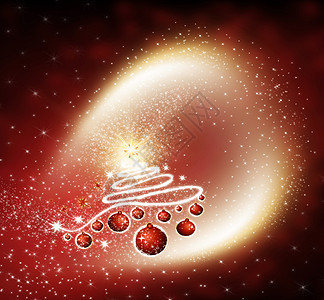 圣诞树 十二月 黑色的 红色的 星星 前夕 插图背景图片