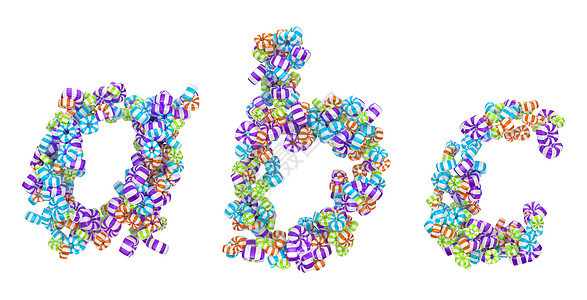 甜甜糖果字体A B C字母图片