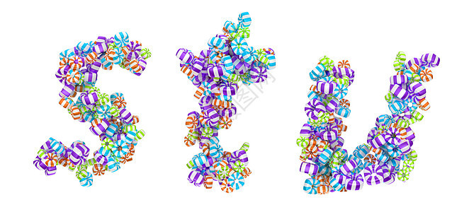 甜蜜的糖果字体 STU 字母图片