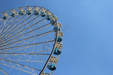 摩轮轮 蓝色的 缆车 公园 摩天轮 外表 娱乐背景图片