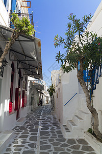 Greek岛Paros的阿丽卡街图片