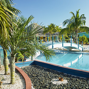 古巴Cayo Coco古巴卡约科旅馆游泳池 桥梁 拉美图片