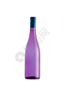 白色背景上隔绝的紫色玻璃瓶图片