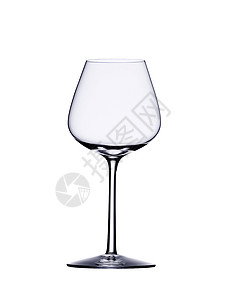 白色背景上孤立的单空葡萄酒杯 蓝色的 喝 白色的高清图片