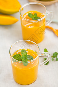 芒果冰沙 橙子 排毒 喝 热带 棕色的 有营养的 小吃背景图片