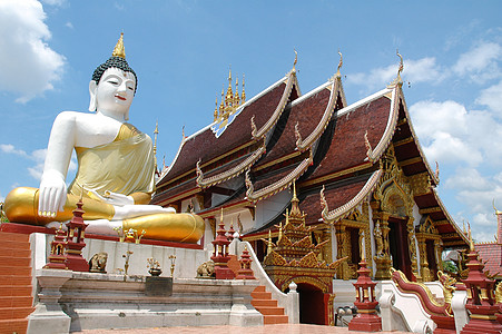 佛祖大佛像 清除 宗教 天空 旅行 亚洲 泰国背景图片