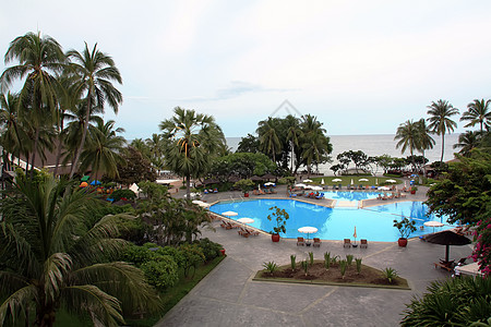 西班牙别墅游泳池 蓝色的 酒店 露台 阳台 天堂 水 美丽的背景