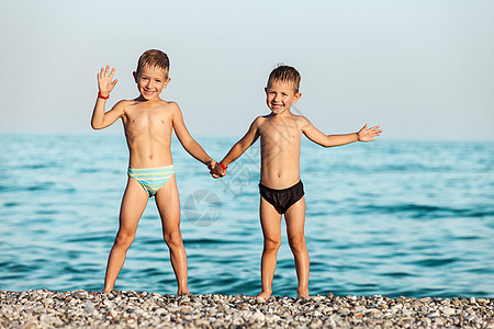 海滩上的儿童 活动 自然 夏天 夫妻 乐趣 假期图片