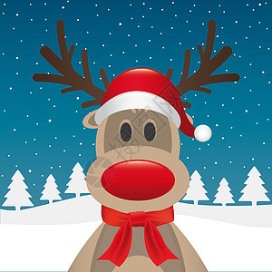 驯鹿红鼻子围巾Santa claus图片