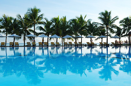 热带热带雨池 休闲的 蓝色的 活动 游泳 酒店图片