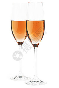 两杯玫瑰香槟酒图片