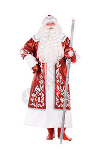 Ded Moroz 孤立在白色上图片