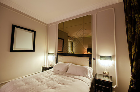 现代会议室内部 寝具 床单 住宅 休息 房间 灯 舒适图片