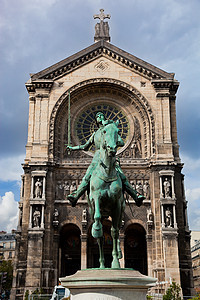 Jeanne d'Arc雕像 法国巴黎 文化图片