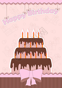 贺卡卡 甜点 生日 庆祝 粉色的 派对 礼物 食物 火焰图片