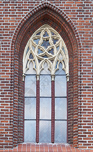 哥特窗口 建筑的 建筑学 竖框 砖 红色的 柳叶刀背景图片