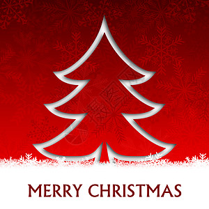 圣诞快乐插画与圣诞树和雪花 卡片 一月 庆典 冬天图片