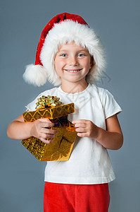 打扮成圣诞老人的女孩 毛皮 庆祝 星星 可爱的图片