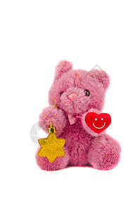 经典泰迪熊玩具和圣诞明星图片