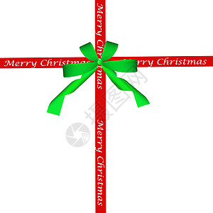 绿弓和红圣诞礼带背景图片