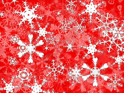 红色背景设计上亮白圣诞节的雪花Name背景图片