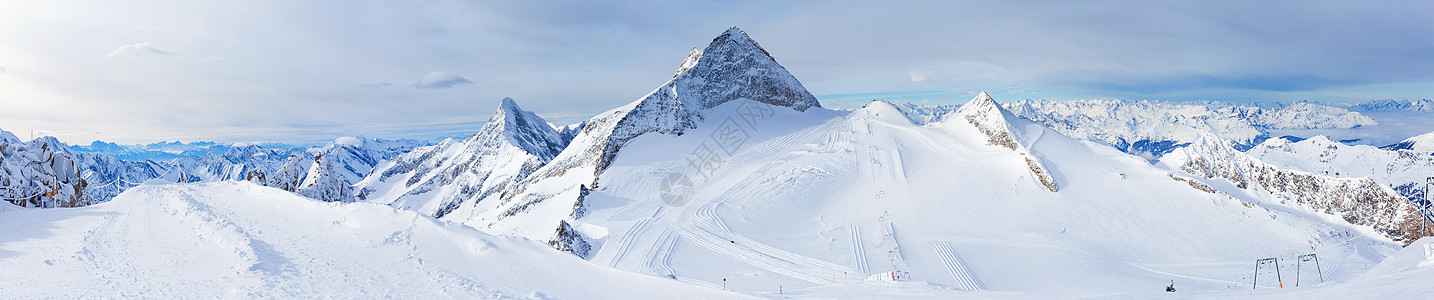 奥地利雪地度假胜地冰川 十二月 斯山 单板滑雪 高山 美丽的图片