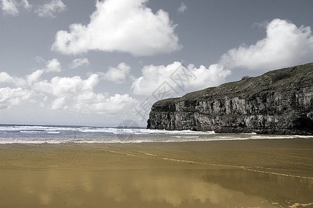 Ballybunion海滩和悬崖的大西洋风景图片