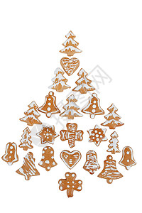 姜饼安排为圣诞节树图片