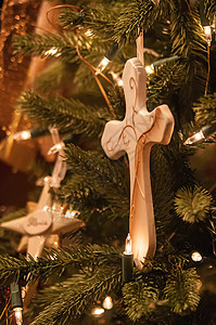基督教圣诞树装饰 红色的 圣诞老人 装饰品 塑料 幸福背景图片