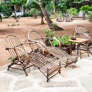 花园家具 木头 绿色的 装饰风格 户外的 宁静 椅子 露台 闲暇图片