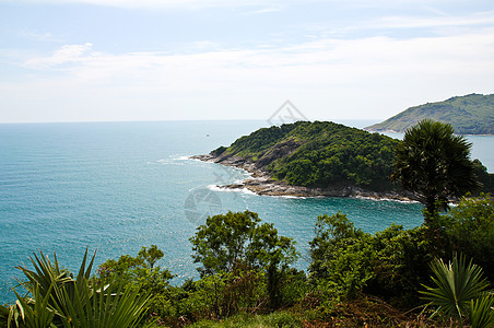 位于泰国普吉海岸外的一个小岛 爬坡道 岩石 场景图片