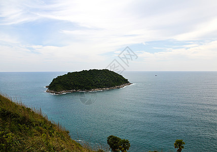 位于泰国普吉海岸外的一个小岛 海洋 植物 树图片